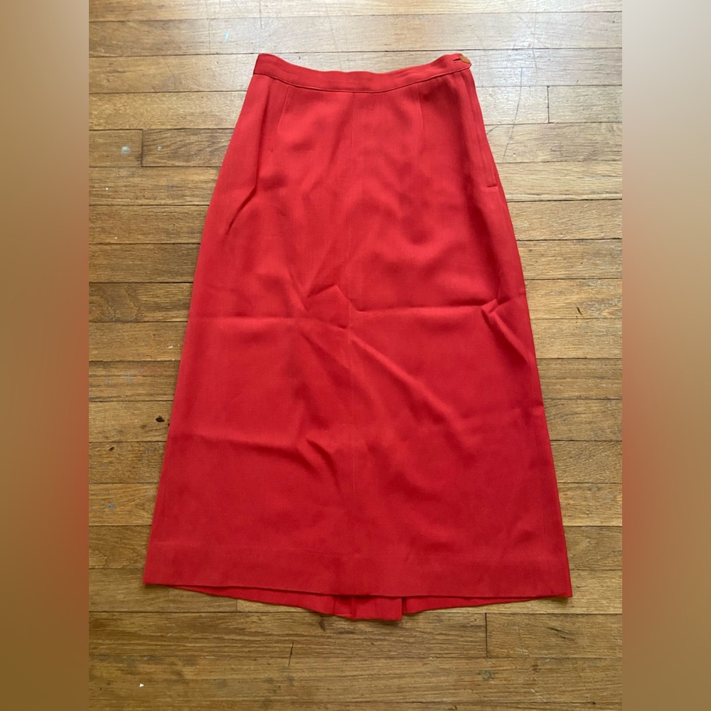 Vintage midi red skirt size 24 waist